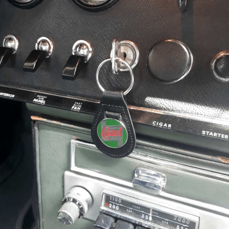 Castrol Classic Leather Key Fob